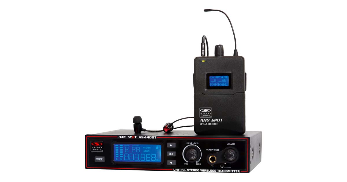 516 MHz - 558 MHz Galaxy Audio AS-1400-4 Band Pack Wireless In-Ear Personal Monitor System Code M 