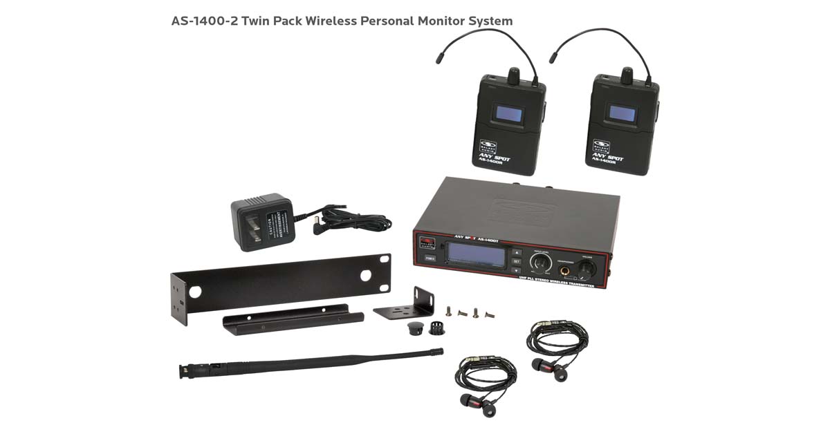 AS-1400-2 Wireless In-Ear Twin Pack System with EB4 Ear Buds