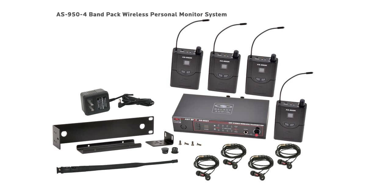 AS-950-4 Wireless Personal Monitor Band Pack System