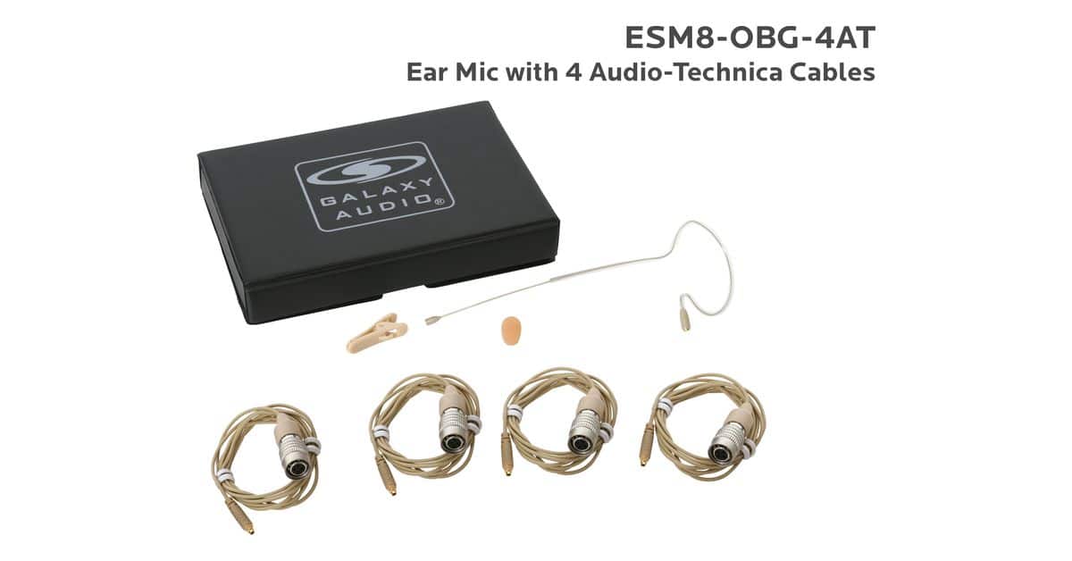 Beige Omni-Directional Ear Mic with 4 Audio-Technica Cables
