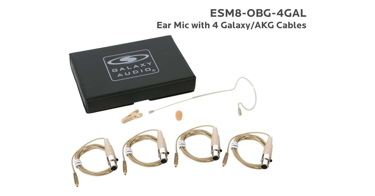 Beige Omni Ear Mic with 4 Galaxy Audio/AKG Cables