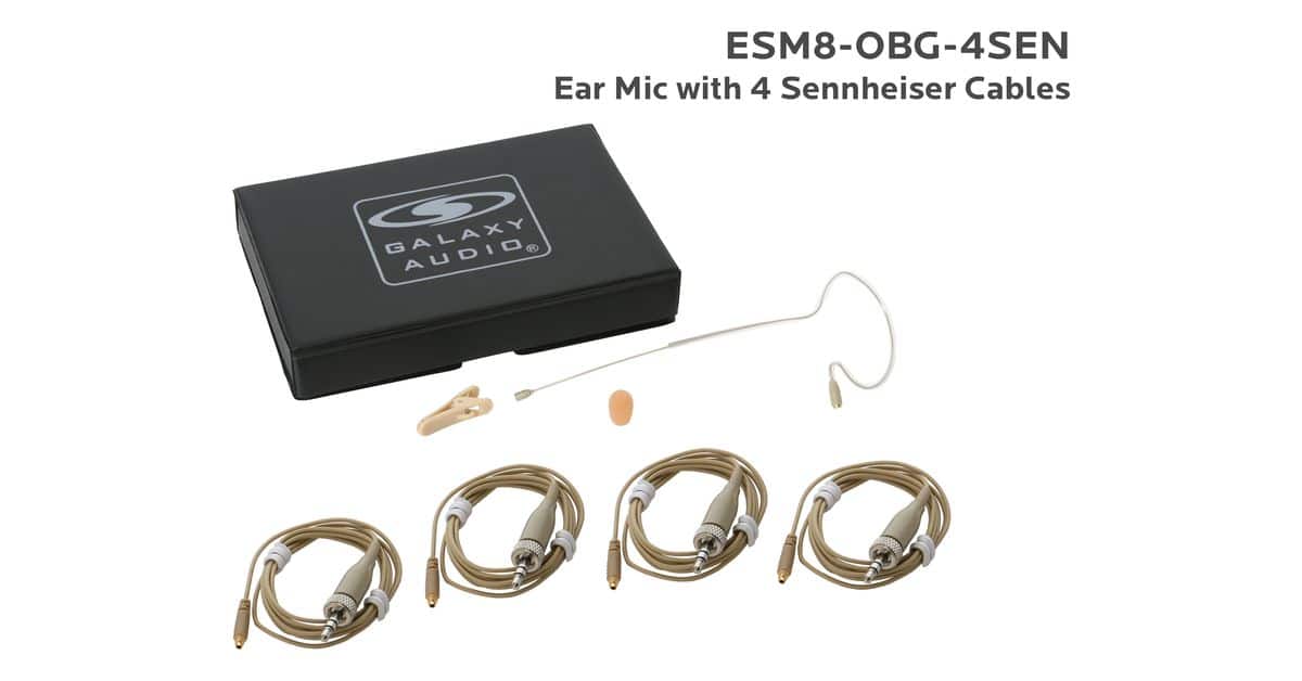 Beige Omni Directional Ear Microphone with 4 Sennheiser Cables