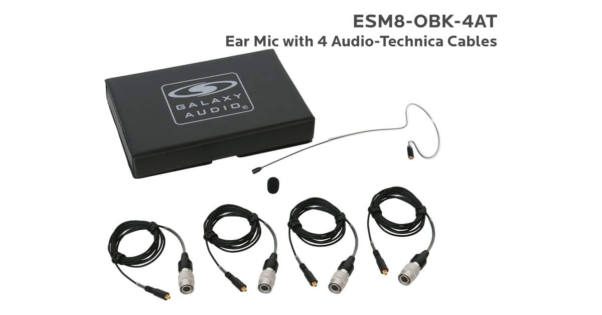 Black Omni-Directional Ear Mic with 4 Audio-Technica Cables