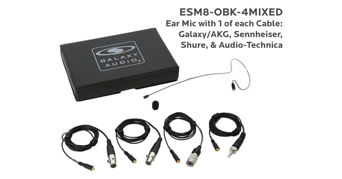 Black Omnidirectional Earset Mic with 4 Mix Cables