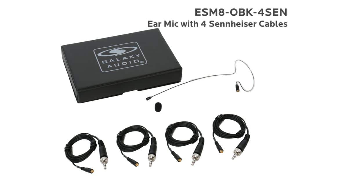 Black Omni Ear Directional Microphone with 4 Sennheiser Cables