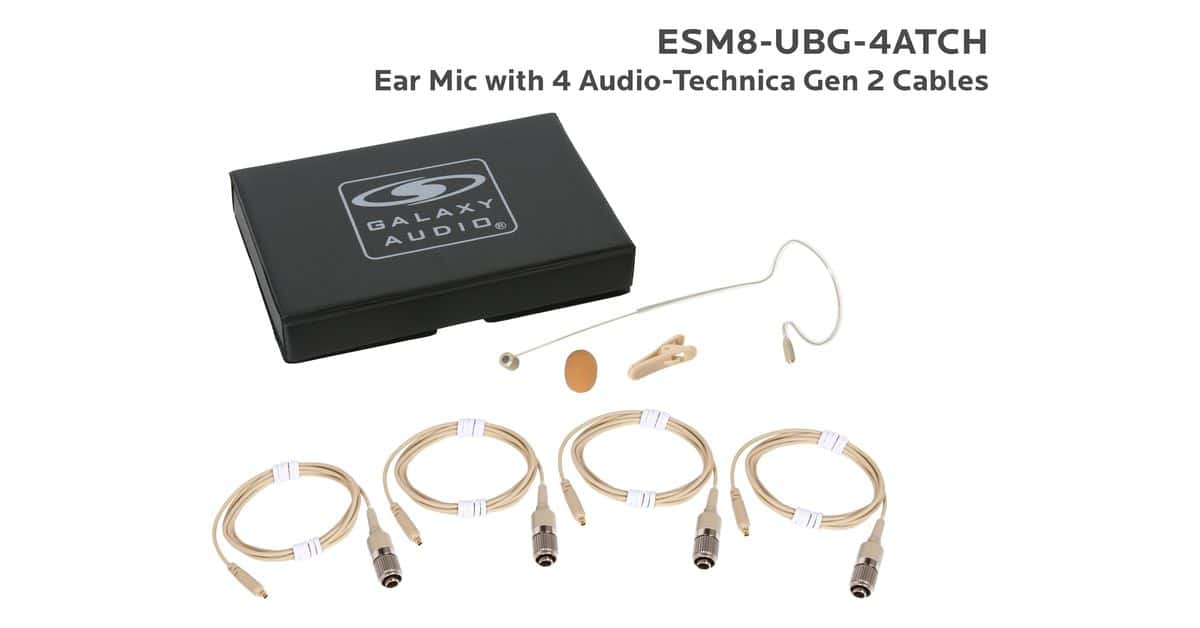 Beige Uni Ear Mic with 4 Generation 2 Audio-Technica Cables