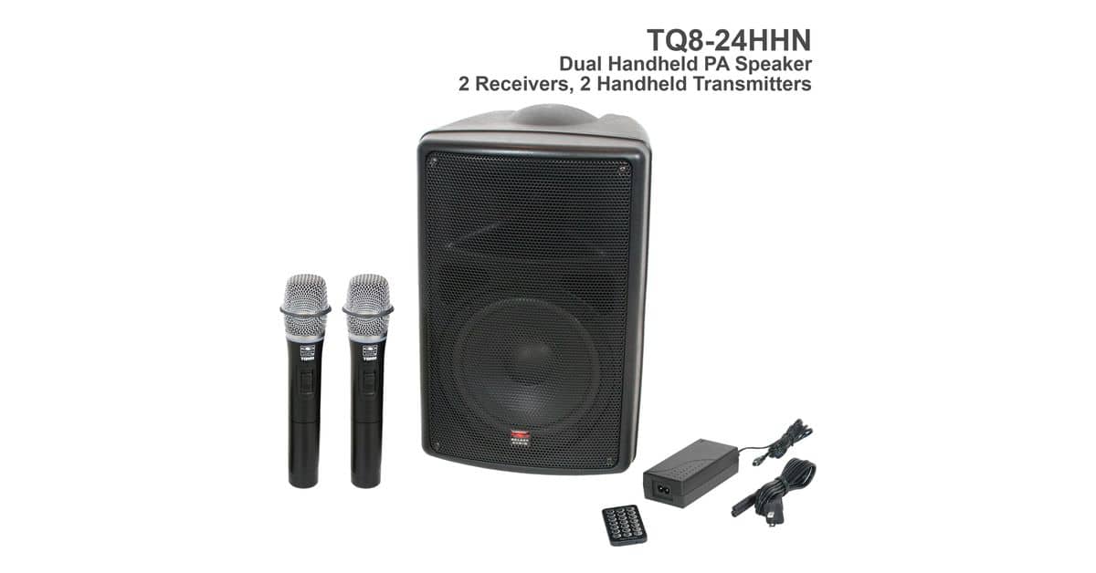 TQ8 Dual Receiver Handheld Microphone PA Speaker Front