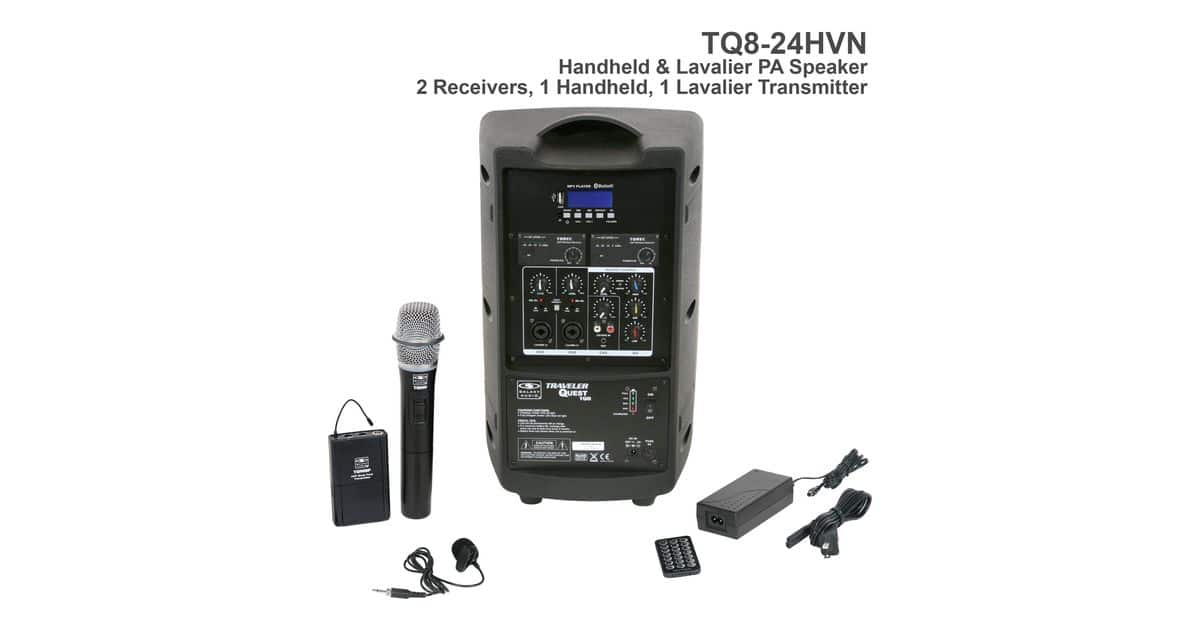 Wireless TQ8 Handheld and Lav Microphone System Back