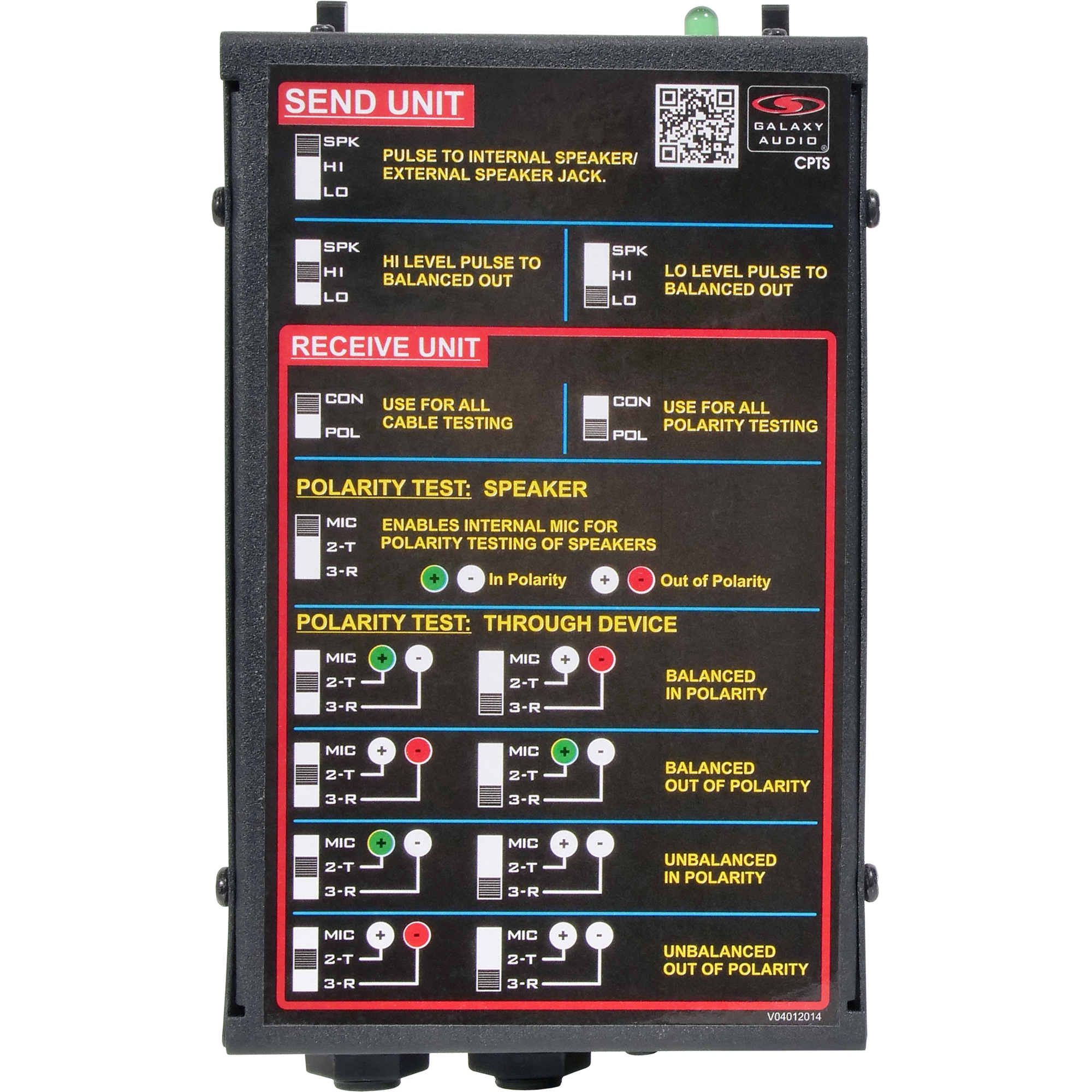 Galaxy Audio CRICKET CPTS Send units bottom chart