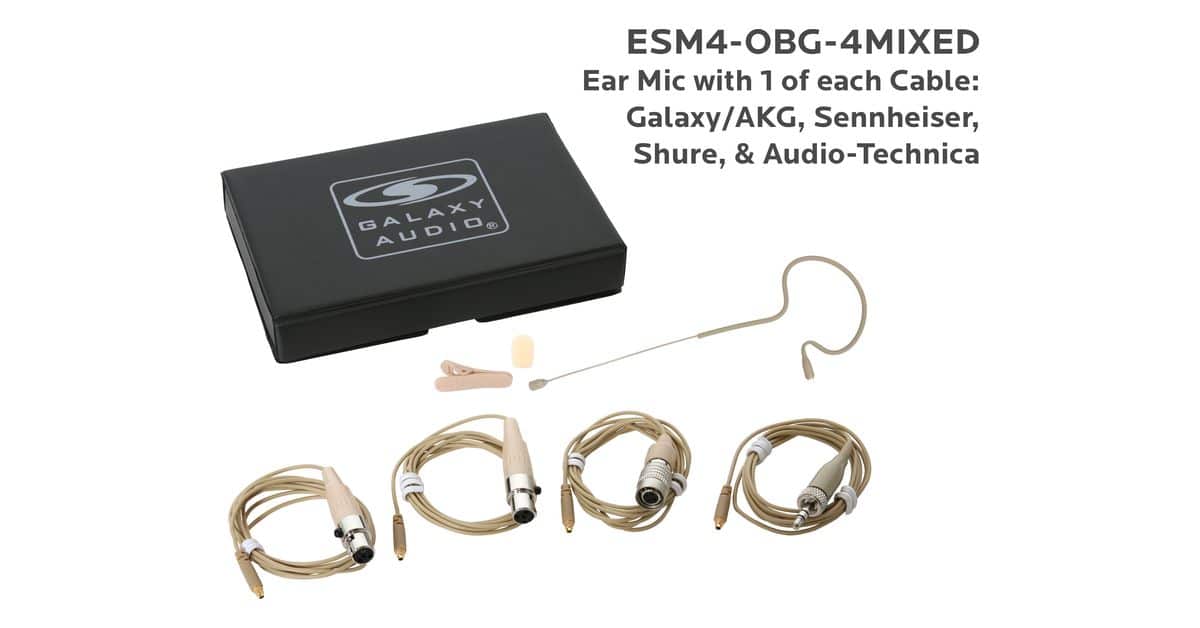 Beige Omnidirectional Earset Mic with 4 Mix Cables