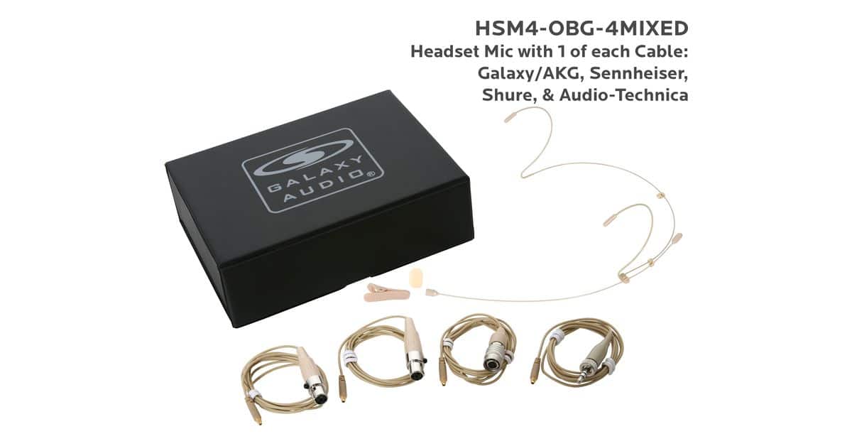 Biege Omnidirectional Headset Mic with 4 Mix Cables