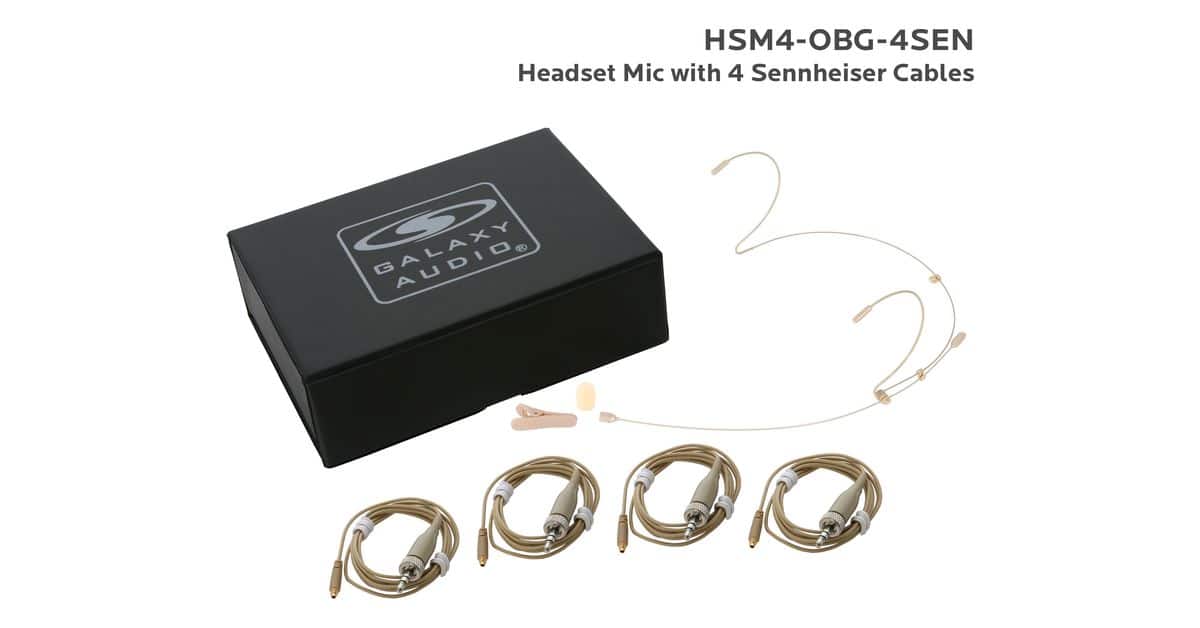 Black Omni Directional Headset Microphone with 4 Sennheiser Cables