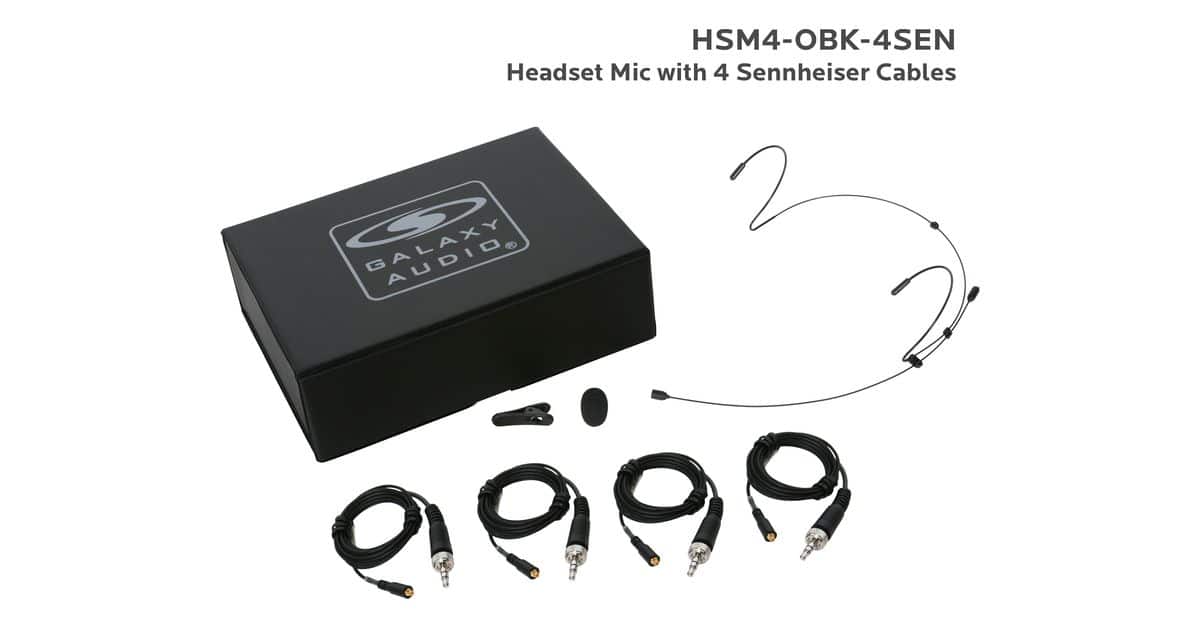 Black Omni Directional Headset Microphone with 4 Sennheiser Cables