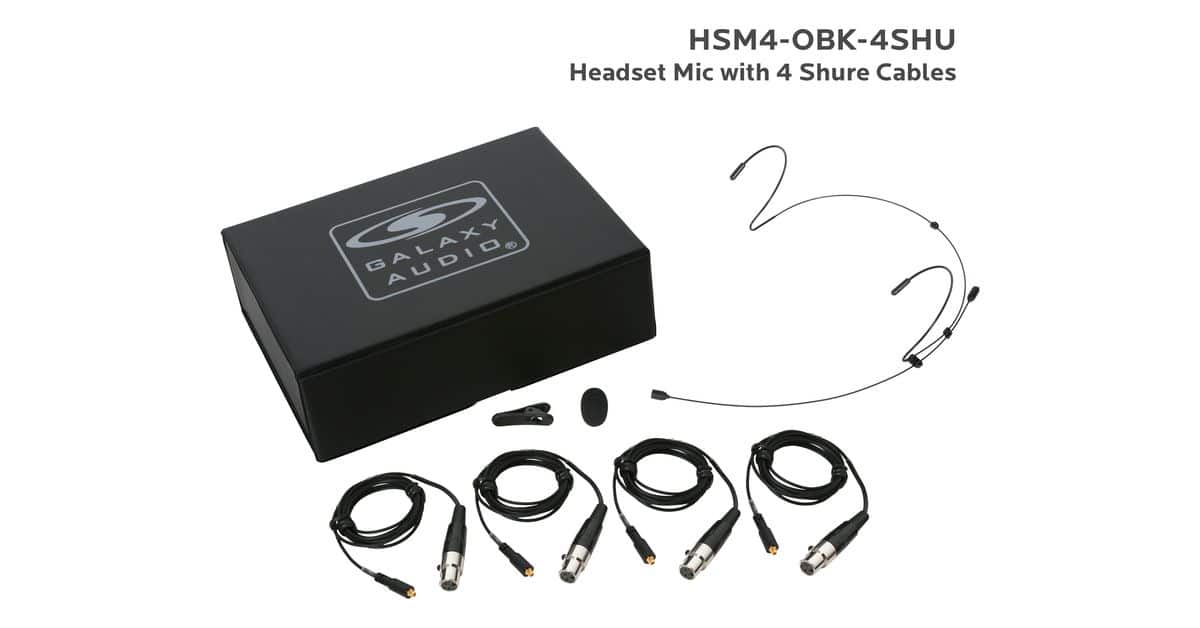 Black Omni Headset Microphone with 4 Shure Cables