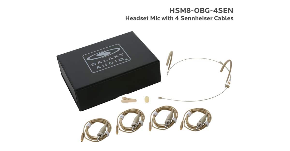 Beige Omni Directional Headset Microphone with 4 Sennheiser Cables