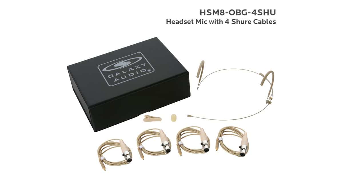 Beige Omni Headset Microphone with 4 Shure Cables