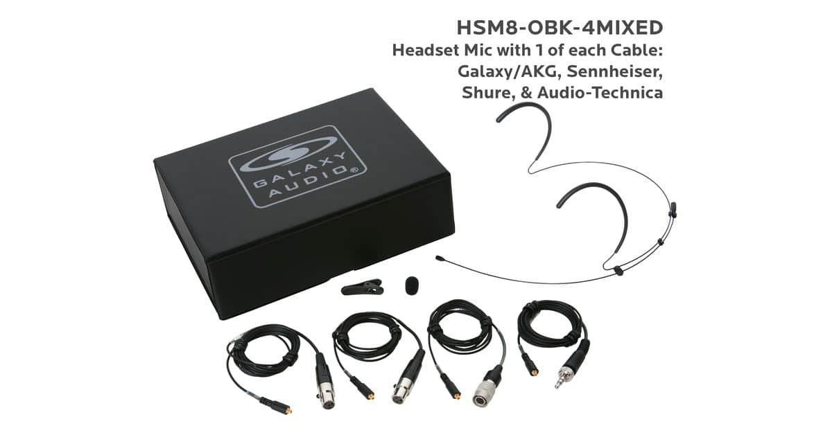 Black Omnidirectional Headset Mic with 4 Mix Cables