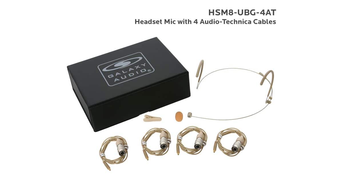 Beige Uni-Directional Ear Mic with 4 Audio-Technica Cables