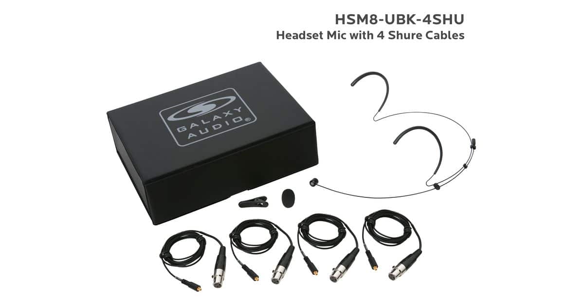 Black Uni Headset Microphone with 4 Shure Cables