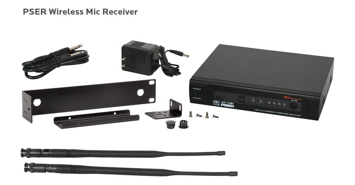 PSE Wireless Mic Receiver and components