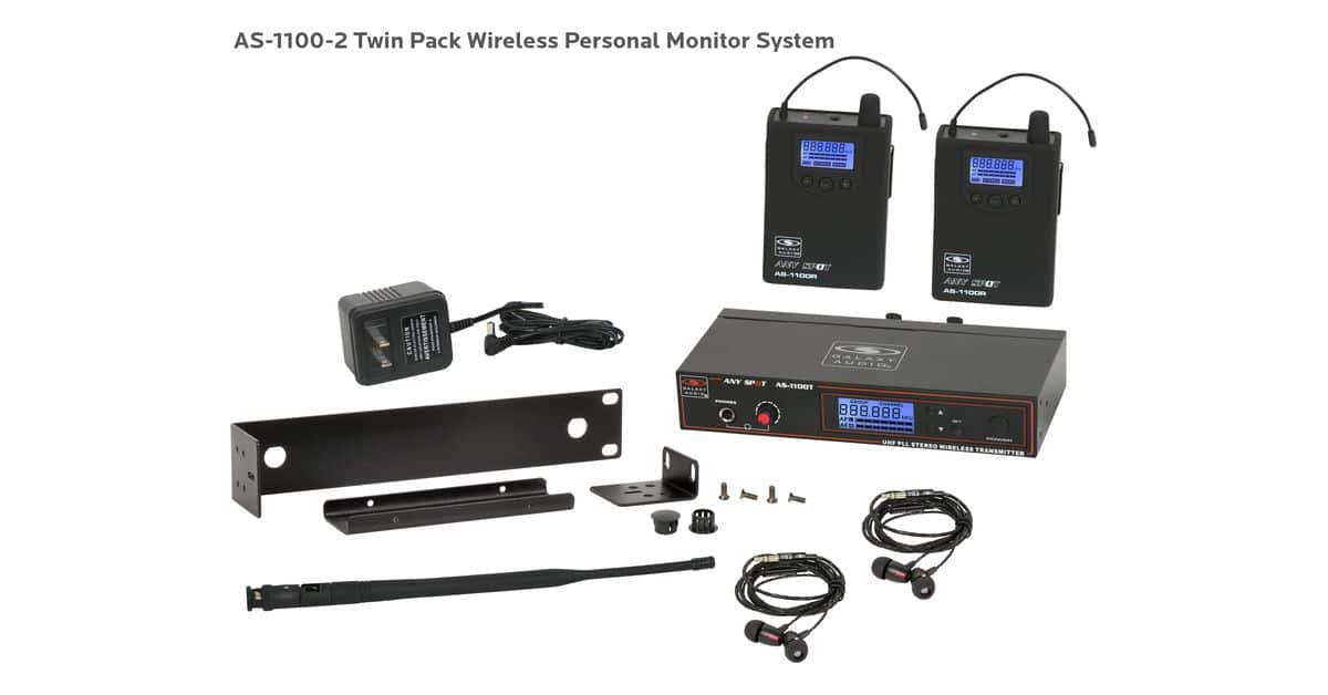AS-1100-2 with EB4 Twin Pack Wireless In-Ear System