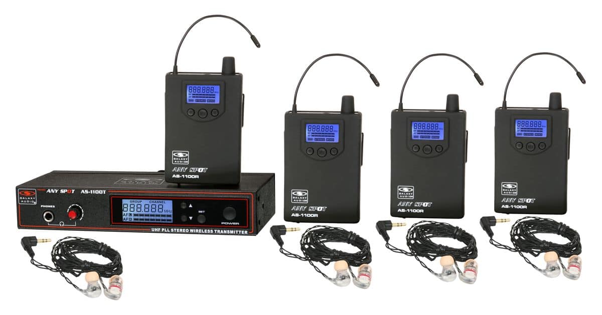 AS-1106-4 with EB6 Band Pack Wireless Personal Monitor System