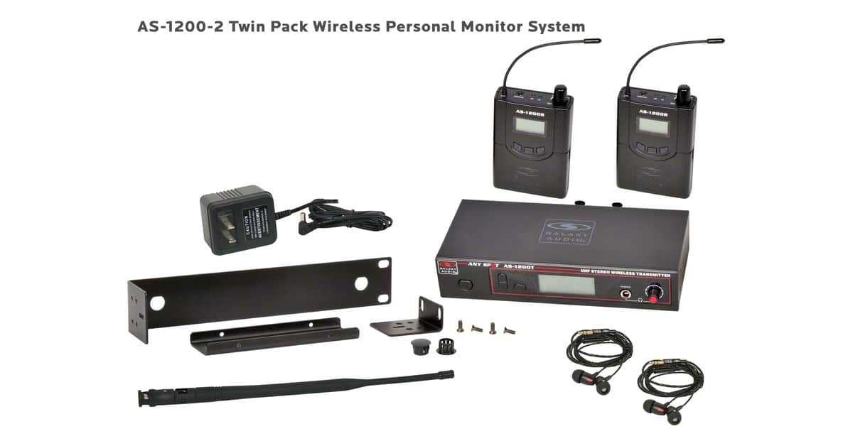 AS-1210-2 Wireless In-Ear Monitor Twin Pack System with Two Professional EB10 Ear Buds