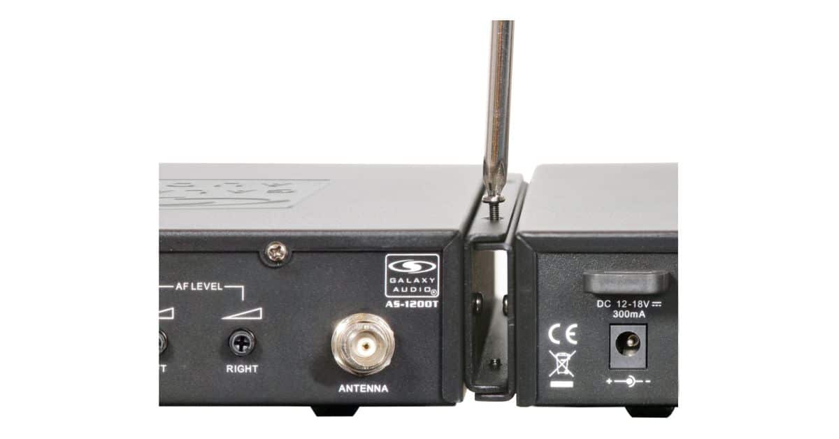 Connect Two AS-1200T In-Ear Transmitters to Fit a Single Rack Space Using the Dual Rack Mount Kit