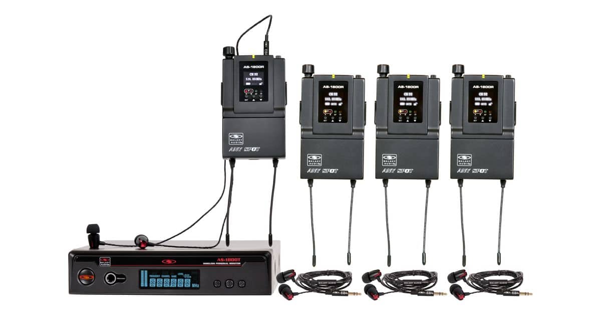AS-1800-4 with EB4 Band Pack Wireless Personal Monitor System