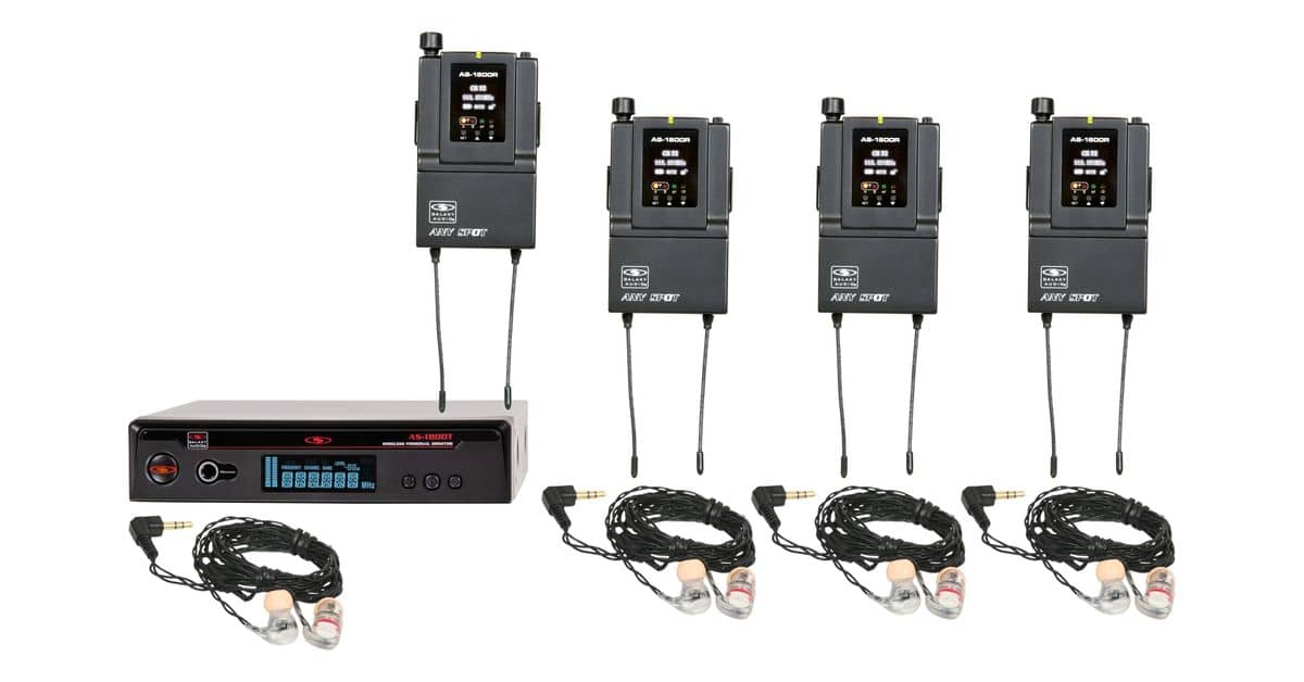 AS-1806-4 with EB6 Band Pack Wireless Personal Monitor System
