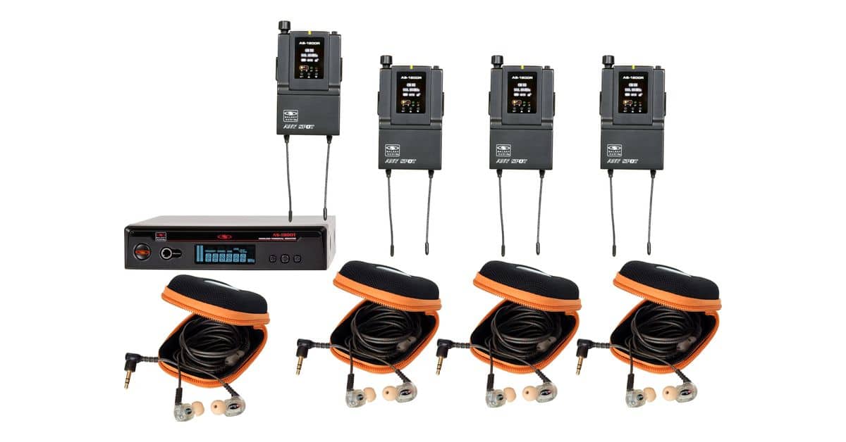 AS-1810-4 with EB10 Band Pack Wireless Personal Monitor System