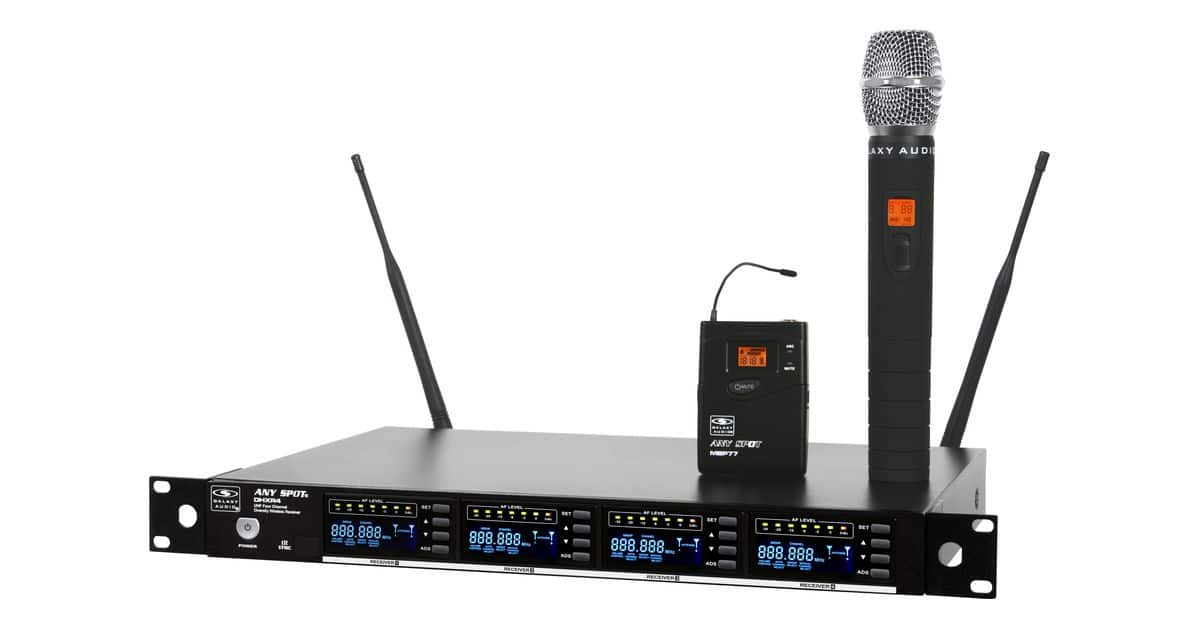 DHXR4 Quad Wireless Mic System With 4 Mic Receivers, Single Rack Space (UHF)