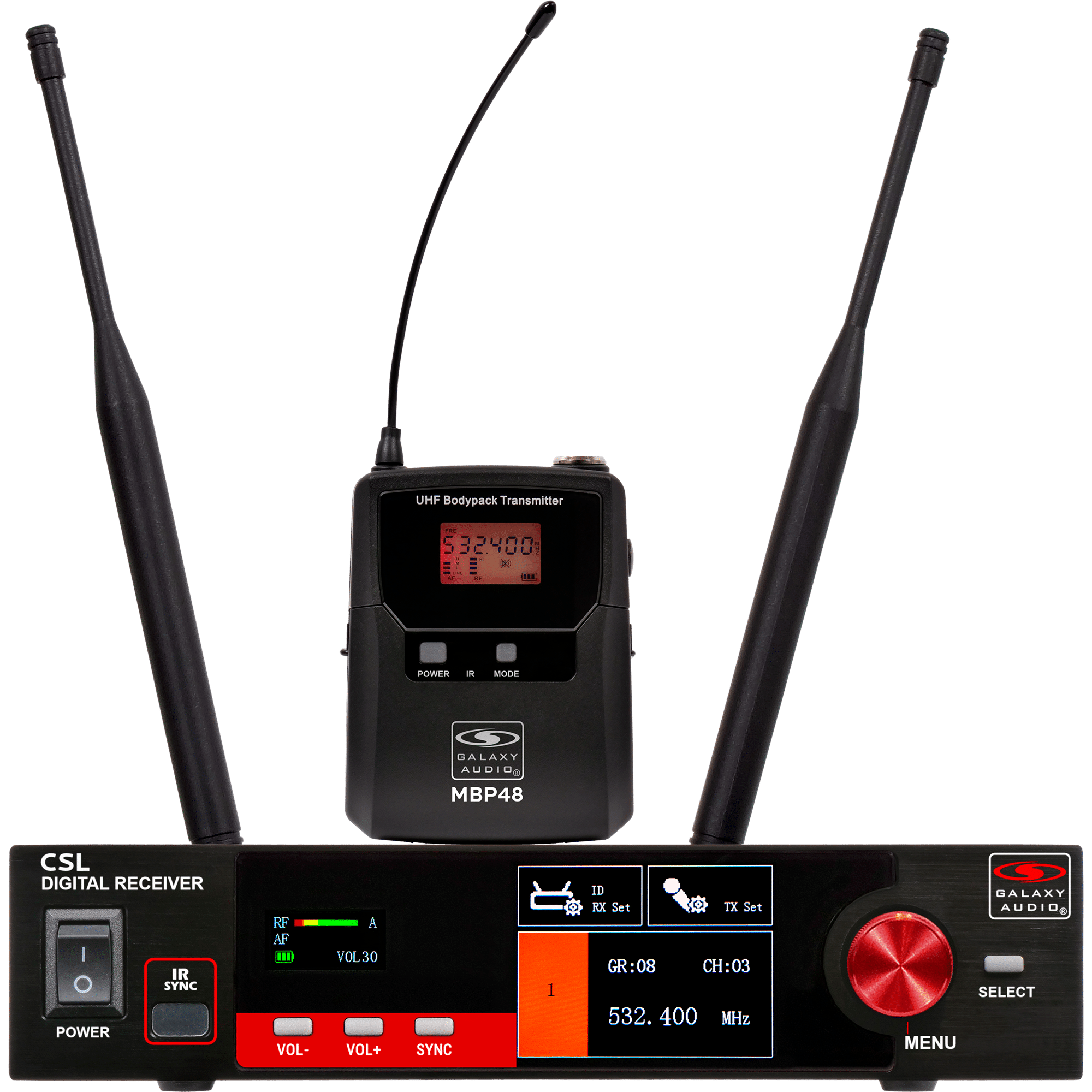 CSL-48Digital UHF True Diversity Wireless Body Pack Microphone System