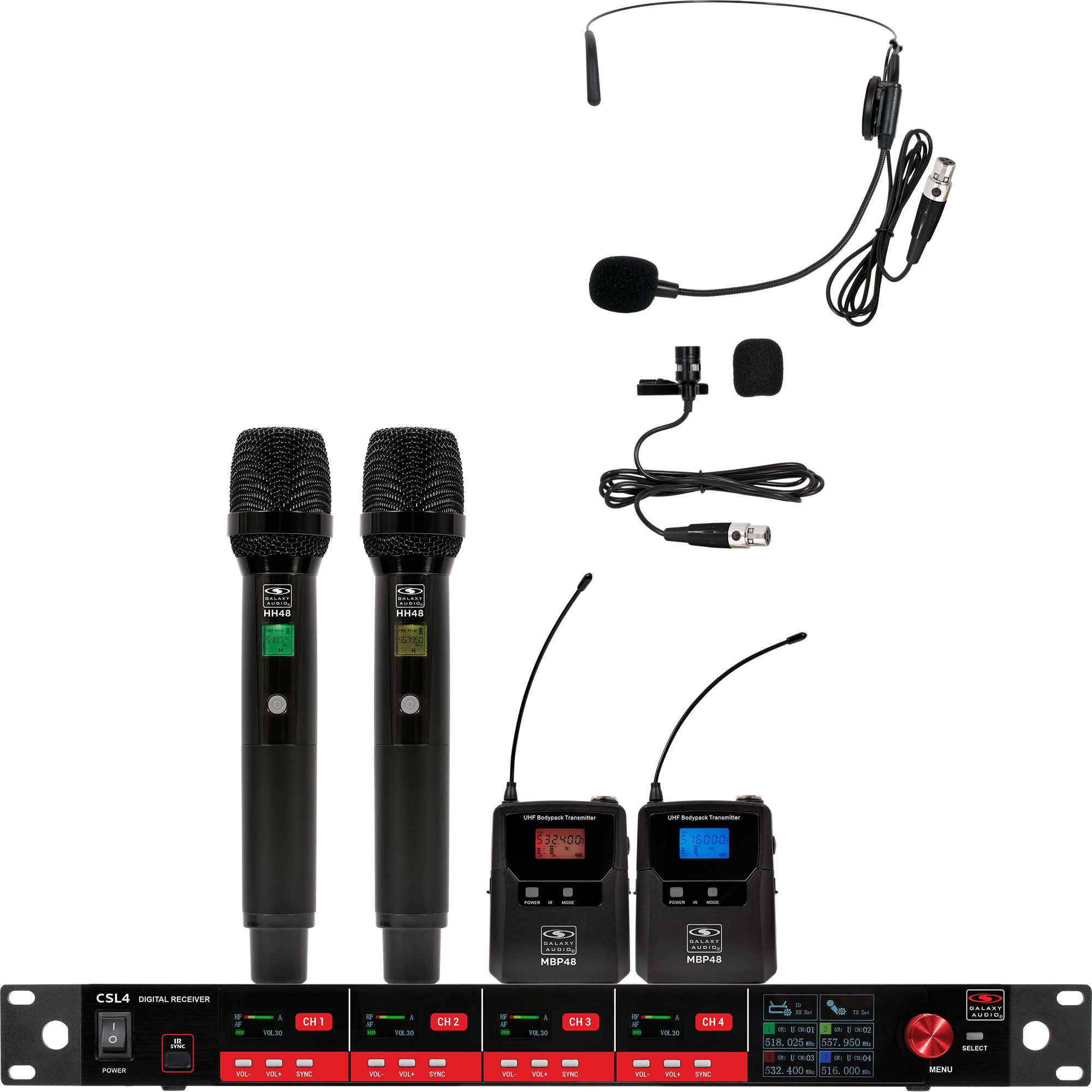 CSL4 – Quad‑Channel Digital UHF True‑Diversity Wireless Microphone System