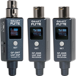 GALAXY FLYTE GF-200-2 compact wireless for remote speaker or wireless mic, 2 receiver system.